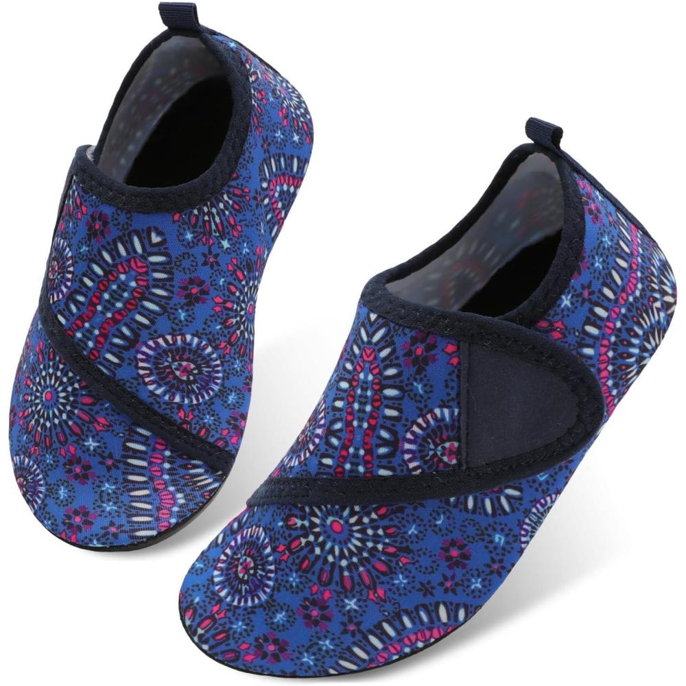 imageCentipede Demon Kids Water Shoes Girls Boys Outdoor Quick Dry Barefoot Aqua Socks for Sport Beach Swim Pool SurfBlue Flower