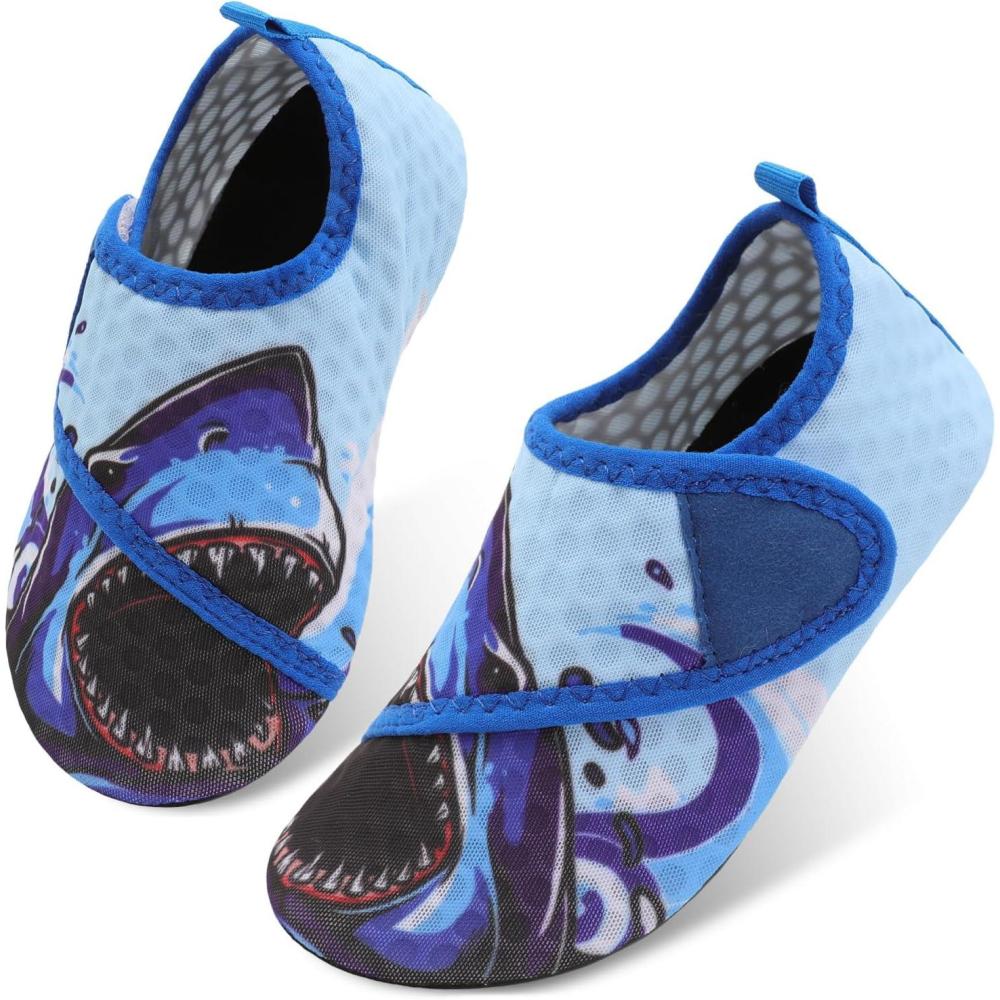 imageCentipede Demon Kids Water Shoes Girls Boys Outdoor Quick Dry Barefoot Aqua Socks for Sport Beach Swim Pool SurfBlue Shark