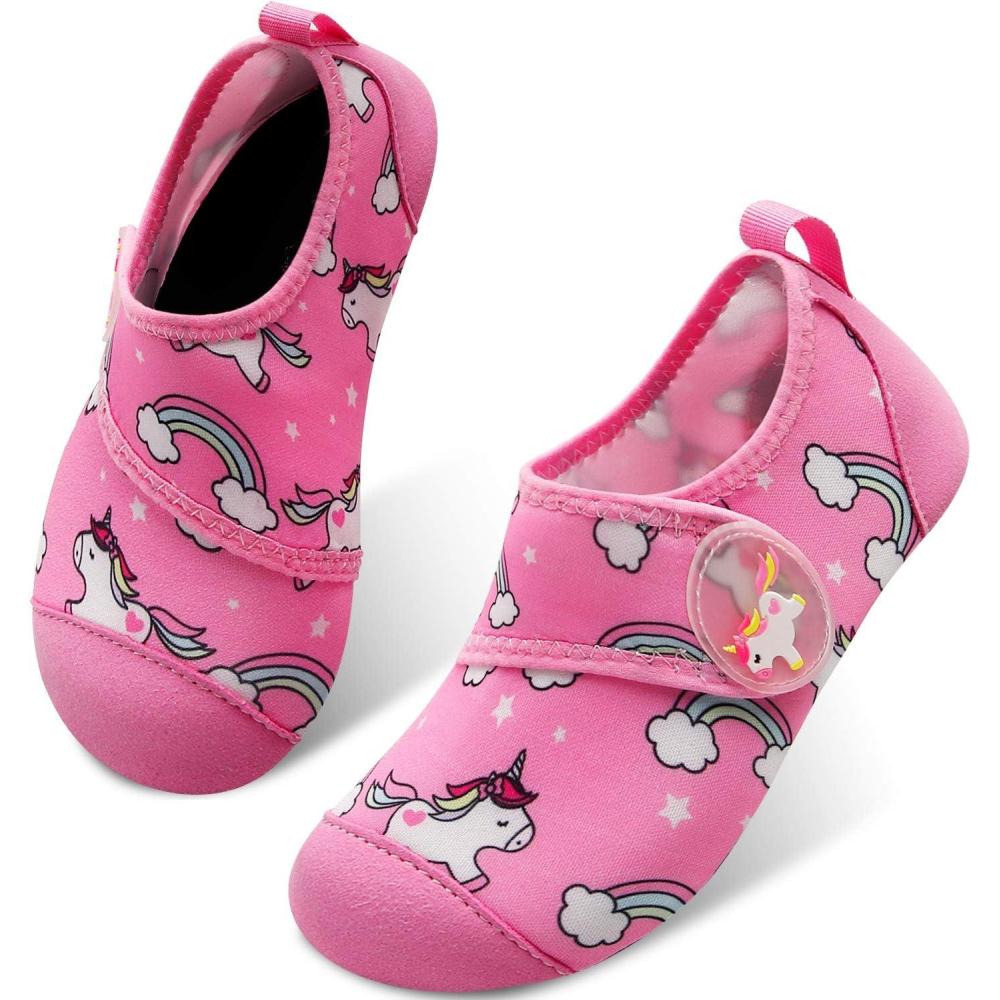 imageCentipede Demon Kids Water Shoes Girls Boys Outdoor Quick Dry Barefoot Aqua Socks for Sport Beach Swim Pool SurfPink Horse