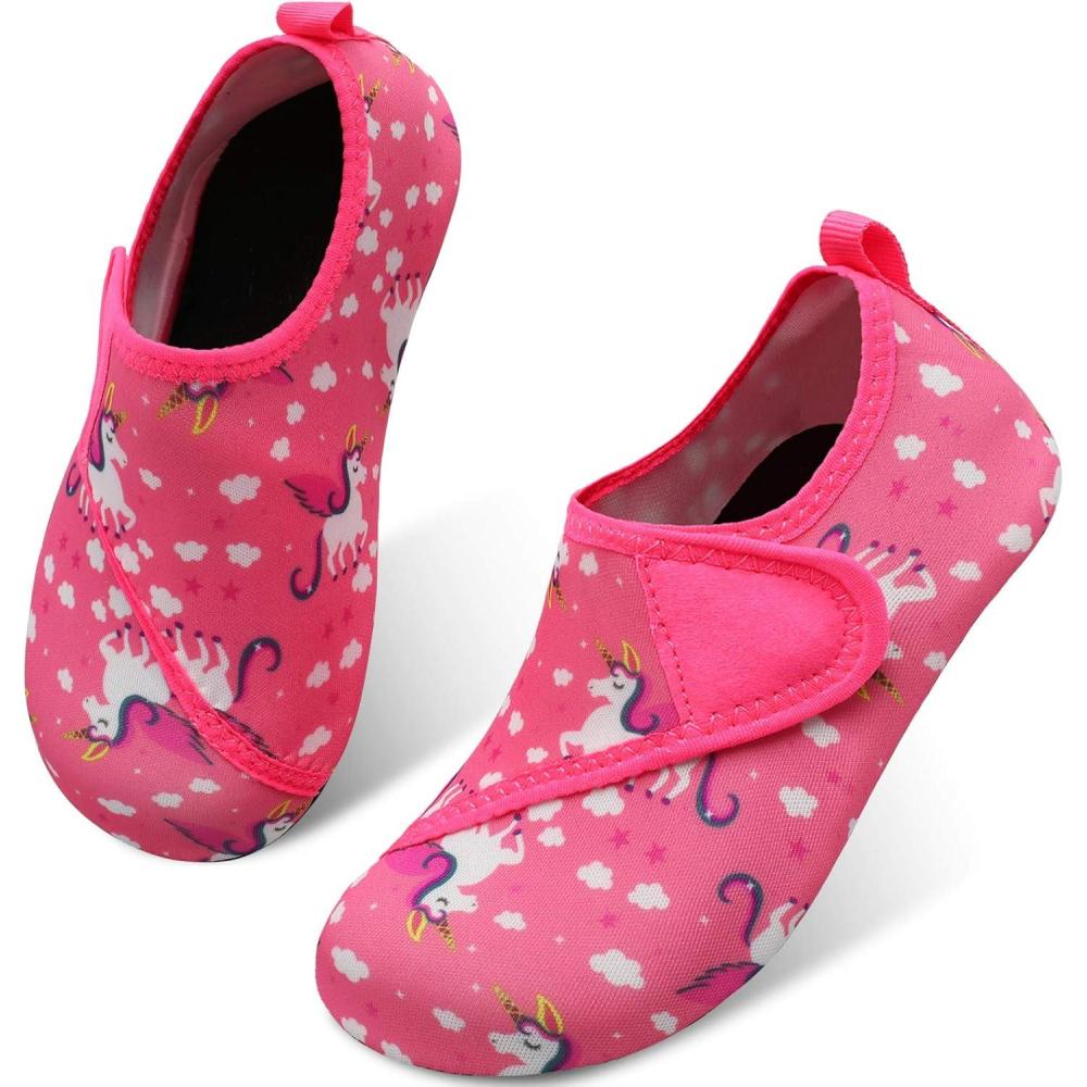 imageCentipede Demon Kids Water Shoes Girls Boys Outdoor Quick Dry Barefoot Aqua Socks for Sport Beach Swim Pool SurfPink and White