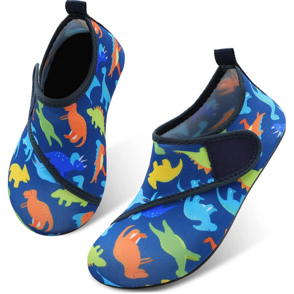 imageCentipede Demon Kids Water Shoes Girls Boys Outdoor Quick Dry Barefoot Aqua Socks for Sport Beach Swim Pool SurfVel Navy Dinosaur