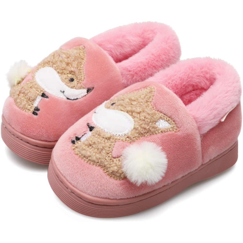imageCentipede Demon Plush Warm Slippers for Girls Boys Kids Toddlers Winter Fur Lined Indoor House Home ShoesType2 Pink