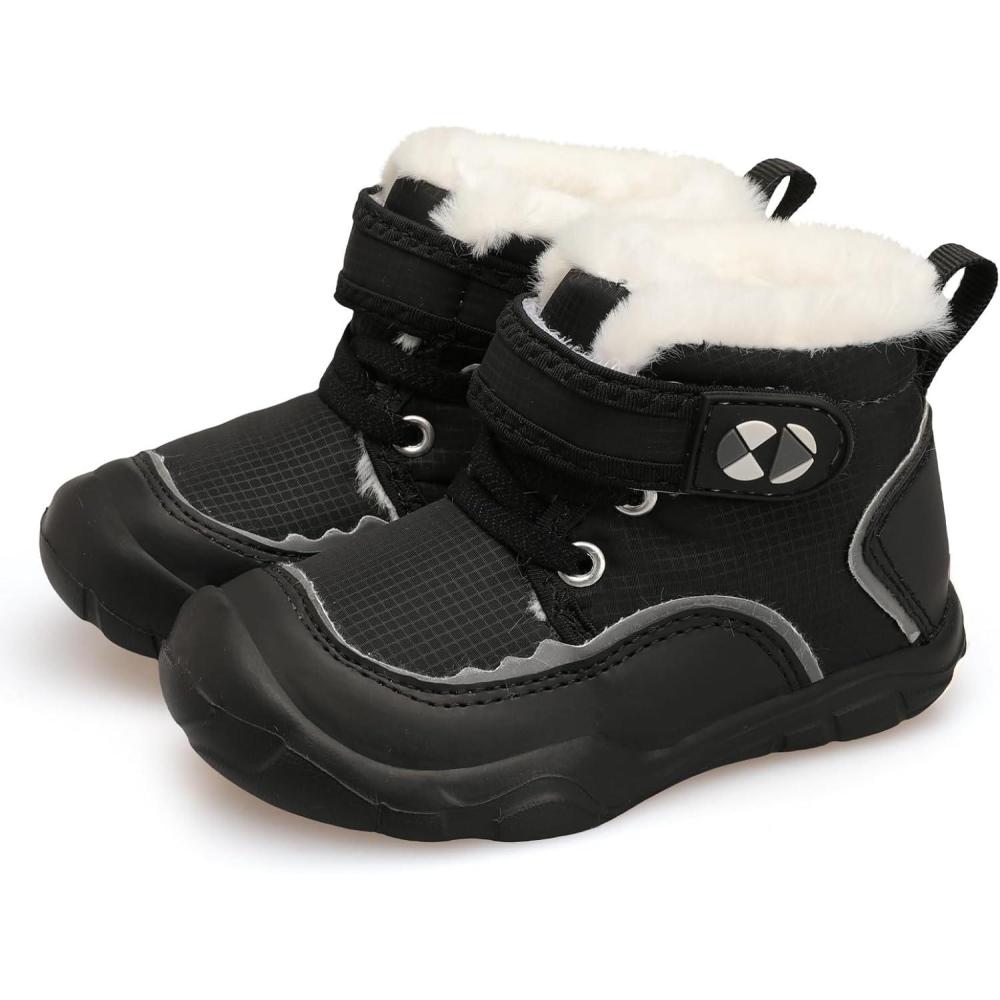 imageCentipede Demon Toddler Boots Boys Girls Winter Boots Waterproof Fleece Kids Snow Boots Faux Fur Booties Warm Walking Shoes for Indoor OutdoorBlack