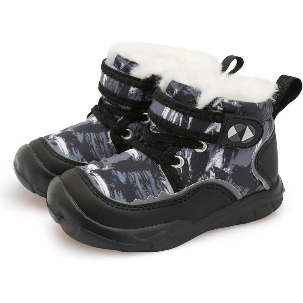 imageCentipede Demon Toddler Boots Boys Girls Winter Boots Waterproof Fleece Kids Snow Boots Faux Fur Booties Warm Walking Shoes for Indoor OutdoorBlack Camou