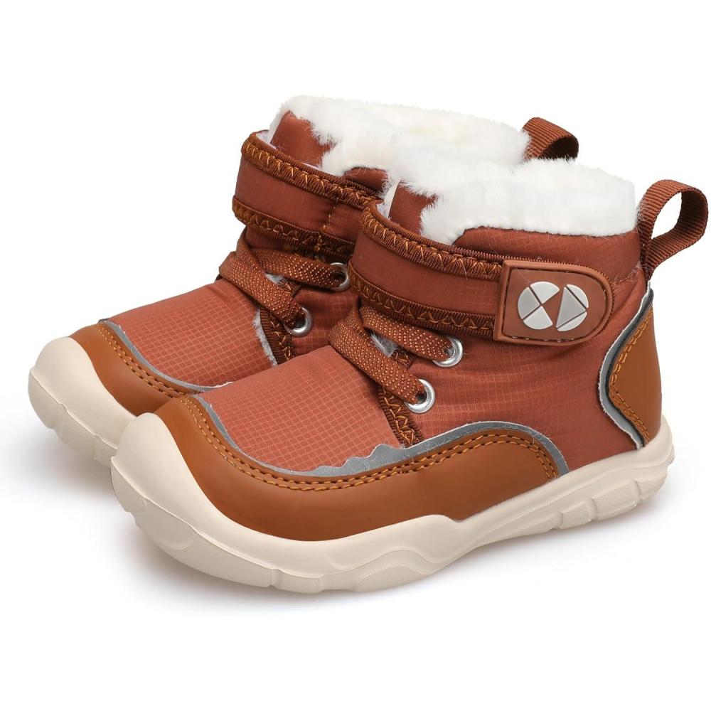 imageCentipede Demon Toddler Boots Boys Girls Winter Boots Waterproof Fleece Kids Snow Boots Faux Fur Booties Warm Walking Shoes for Indoor OutdoorBrown