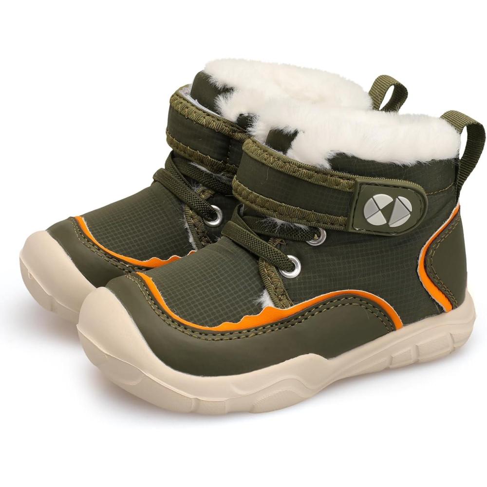 imageCentipede Demon Toddler Boots Boys Girls Winter Boots Waterproof Fleece Kids Snow Boots Faux Fur Booties Warm Walking Shoes for Indoor OutdoorGreen