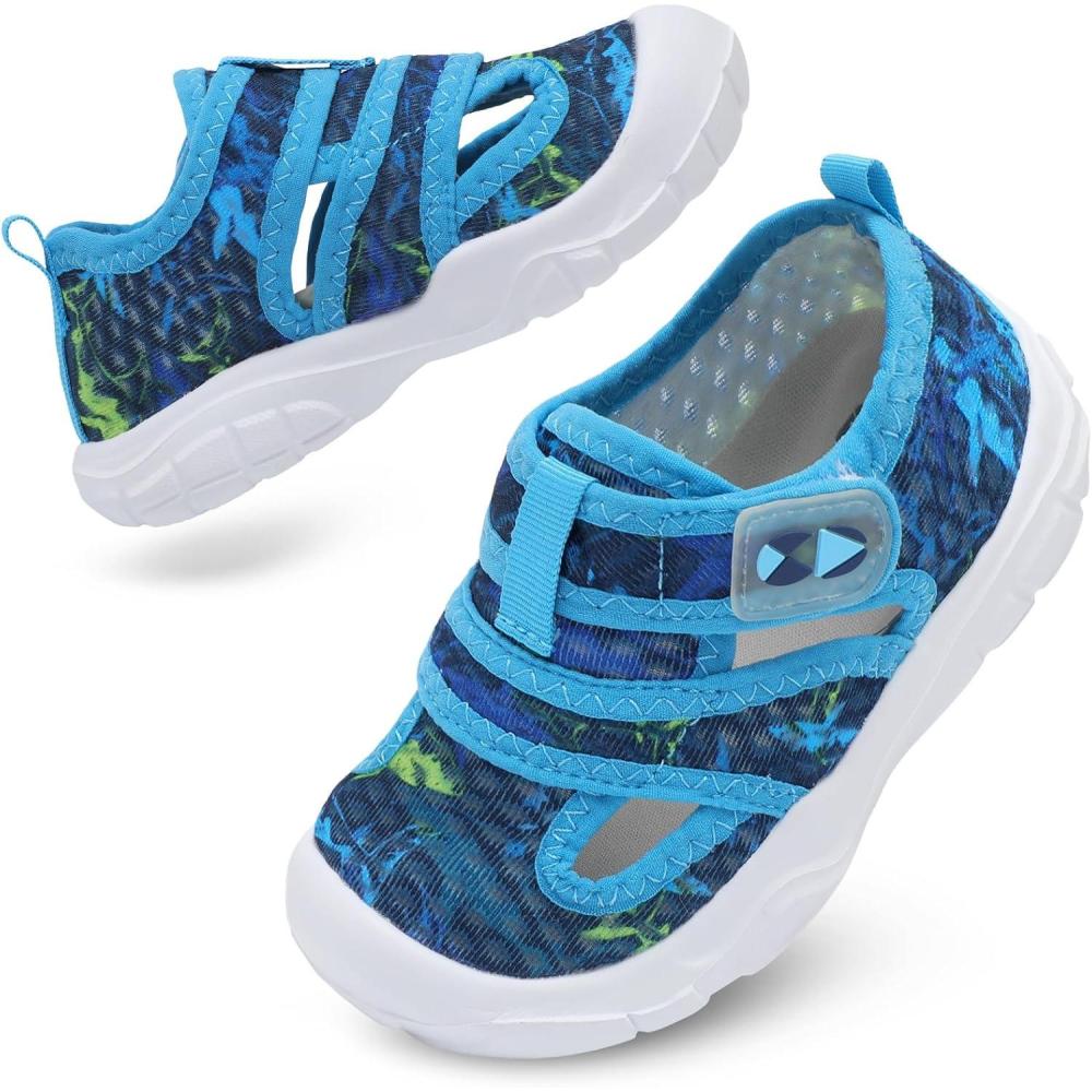 imageCentipede Demon Toddler Sandals for Boys Girls Qucik Dry Kids Water Sandals Outdoor Breathable Aqua Shoes Lightweight Summer Barefoot Shoes for Swim Pool BeachNavy Shark
