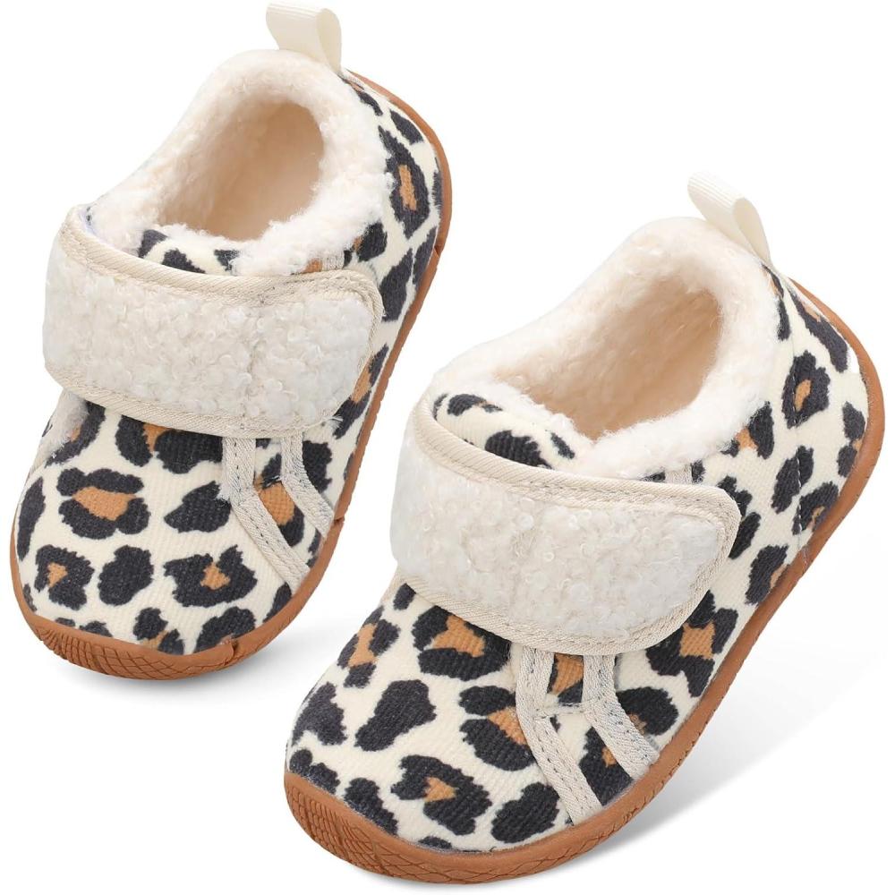 imageCentipede Demon Toddler Slippers Boys Girls Fuzzy House Slippers Kids Baby House Shoes Indoor Outdoor Winter Shoes Adjustable Warm SneakersTu Leopattern