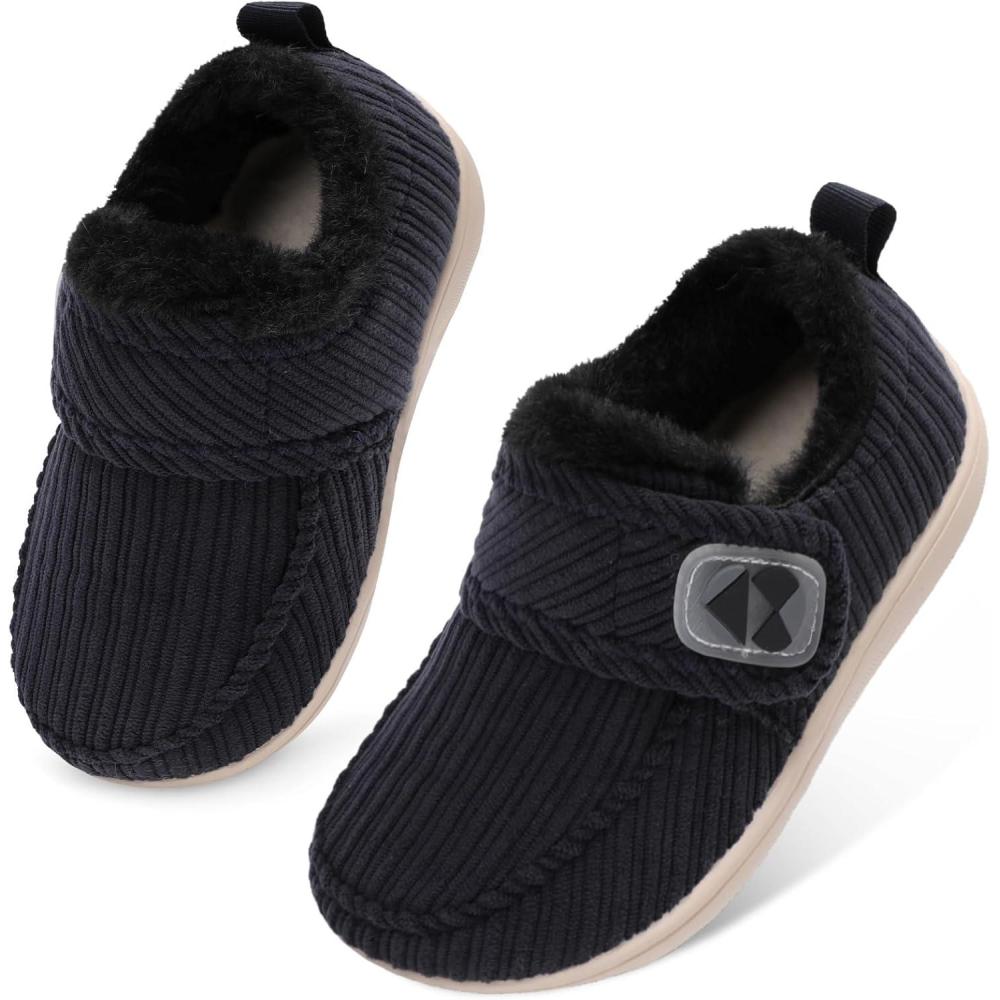 imageCentipede Demon Toddler Slippers Fuzzy Kids House Slippers Rubber Soles Toddler Winter Shoes Wide Boots for Indoor OutdoorDarkgrey