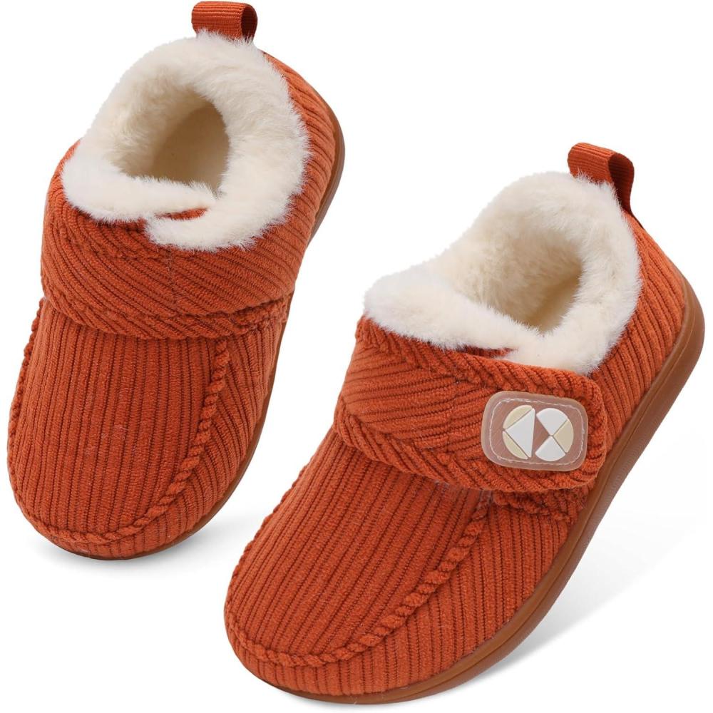 imageCentipede Demon Toddler Slippers Fuzzy Kids House Slippers Rubber Soles Toddler Winter Shoes Wide Boots for Indoor OutdoorWinered