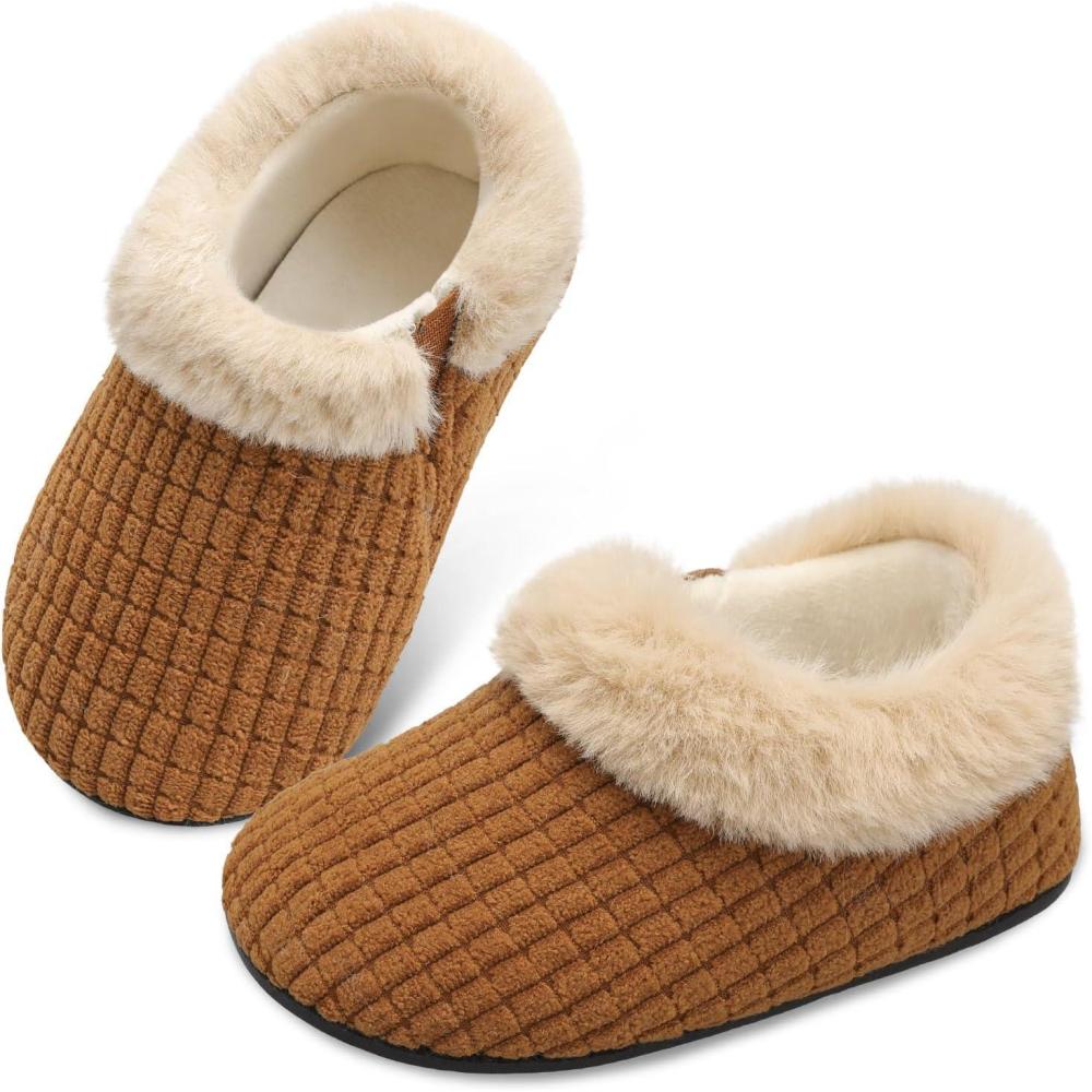 imageCentipede Demon Toddler Slippers for Boys Girls Slip on Kids Baby Toddlers House Shoes Lightweight Barefoot Furry Sock Shoes Indoor Outdoor Warm Walking ShoesTy1 Brown