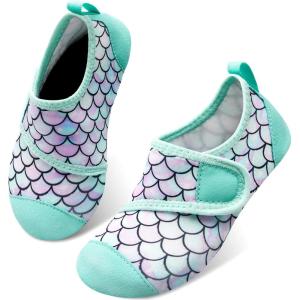 Centipede Demon Kids Water Shoes Girls Boys Outdoor Quick Dry Barefoot Aqua Socks for Sport Beach Swim Pool Surf(A Green Lotus)