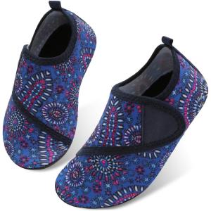 Centipede Demon Kids Water Shoes Girls Boys Outdoor Quick Dry Barefoot Aqua Socks for Sport Beach Swim Pool Surf(Blue Flower)