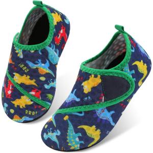 Centipede Demon Kids Water Shoes Girls Boys Outdoor Quick Dry Barefoot Aqua Socks for Sport Beach Swim Pool Surf(Navy Dinasaur)