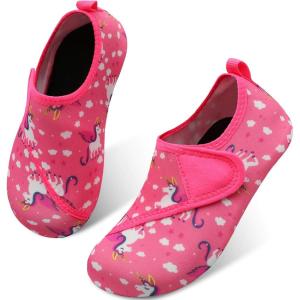 Centipede Demon Kids Water Shoes Girls Boys Outdoor Quick Dry Barefoot Aqua Socks for Sport Beach Swim Pool Surf(Pink and White)