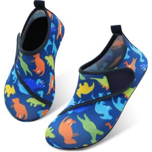 Centipede Demon Kids Water Shoes Girls Boys Outdoor Quick Dry Barefoot Aqua Socks for Sport Beach Swim Pool Surf(Vel Navy Dinosaur)