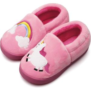 Centipede Demon Plush Warm Slippers for Girls Boys Kids Toddlers Winter Fur Lined Indoor House Home Shoes(B Bpink)