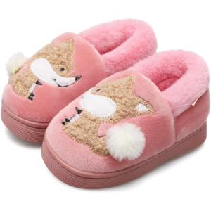 Centipede Demon Plush Warm Slippers for Girls Boys Kids Toddlers Winter Fur Lined Indoor House Home Shoes(Type2 Pink)