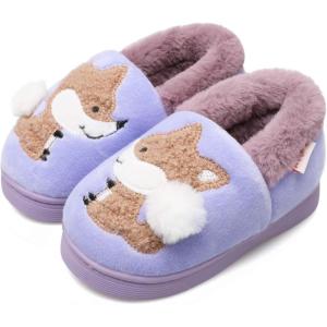 Centipede Demon Plush Warm Slippers for Girls Boys Kids Toddlers Winter Fur Lined Indoor House Home Shoes(Type2 Purple)