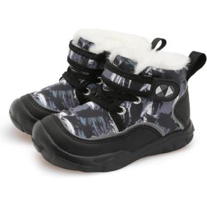 Centipede Demon Toddler Boots Boys Girls Winter Boots Waterproof Fleece Kids Snow Boots Faux Fur Booties Warm Walking Shoes for Indoor Outdoor(Black Camou)