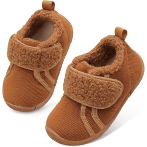 Centipede Demon Toddler Slippers Boys Girls Fuzzy House Slippers Kids Baby House Shoes Indoor Outdoor Winter Shoes Adjustable Warm Sneakers(Aolid Abrown)