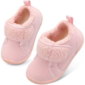 Centipede Demon Toddler Slippers Boys Girls Fuzzy House Slippers Kids Baby House Shoes Indoor Outdoor Winter Shoes Adjustable Warm Sneakers(Solid Pink)