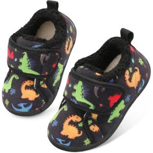 Centipede Demon Toddler Slippers Boys Girls Fuzzy House Slippers Kids Baby House Shoes Indoor Outdoor Winter Shoes Adjustable Warm Sneakers(Tu Dinosaurblack)