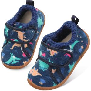 Centipede Demon Toddler Slippers Boys Girls Fuzzy House Slippers Kids Baby House Shoes Indoor Outdoor Winter Shoes Adjustable Warm Sneakers(Tu Dinosaurnavy)
