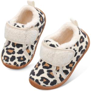 Centipede Demon Toddler Slippers Boys Girls Fuzzy House Slippers Kids Baby House Shoes Indoor Outdoor Winter Shoes Adjustable Warm Sneakers(Tu Leopattern)