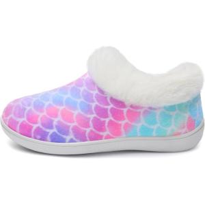 Centipede Demon Toddler Slippers Boys Girls Slip On House Slippers Fuzzy Booties Warm Winter Shoes for Indoor Outdoor(Rainbowscale)