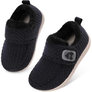 Centipede Demon Toddler Slippers Fuzzy Kids House Slippers Rubber Soles Toddler Winter Shoes Wide Boots for Indoor Outdoor(Darkgrey)