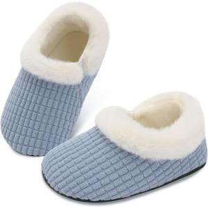 Centipede Demon Toddler Slippers for Boys Girls Slip on Kids Baby Toddlers House Shoes Lightweight Barefoot Furry Sock Shoes Indoor Outdoor Warm Walking Shoes(Greygrid)