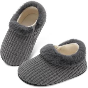 Centipede Demon Toddler Slippers for Boys Girls Slip on Kids Baby Toddlers House Shoes Lightweight Barefoot Furry Sock Shoes Indoor Outdoor Warm Walking Shoes(Ay1 Grey)