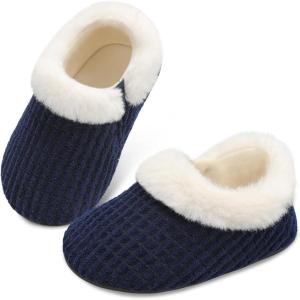 Centipede Demon Toddler Slippers for Boys Girls Slip on Kids Baby Toddlers House Shoes Lightweight Barefoot Furry Sock Shoes Indoor Outdoor Warm Walking Shoes(Ty1 Navy)