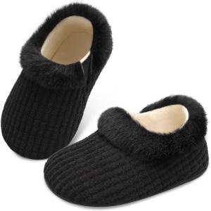 Centipede Demon Toddler Slippers for Boys Girls Slip on Kids Baby Toddlers House Shoes Lightweight Barefoot Furry Sock Shoes Indoor Outdoor Warm Walking Shoes(Ay1 Black)