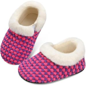 Centipede Demon Toddler Slippers for Boys Girls Slip on Kids Baby Toddlers House Shoes Lightweight Barefoot Furry Sock Shoes Indoor Outdoor Warm Walking Shoes(Ty3 Roseblue)