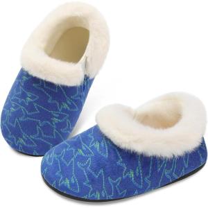 Centipede Demon Toddler Slippers for Boys Girls Slip on Kids Baby Toddlers House Shoes Lightweight Barefoot Furry Sock Shoes Indoor Outdoor Warm Walking Shoes(Blue Smshark)