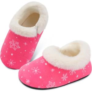 Centipede Demon Toddler Slippers for Boys Girls Slip on Kids Baby Toddlers House Shoes Lightweight Barefoot Furry Sock Shoes Indoor Outdoor Warm Walking Shoes(Pinksnow)