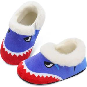 Centipede Demon Toddler Slippers for Boys Girls Slip on Kids Baby Toddlers House Shoes Lightweight Barefoot Furry Sock Shoes Indoor Outdoor Warm Walking Shoes(Blue Megamouth)