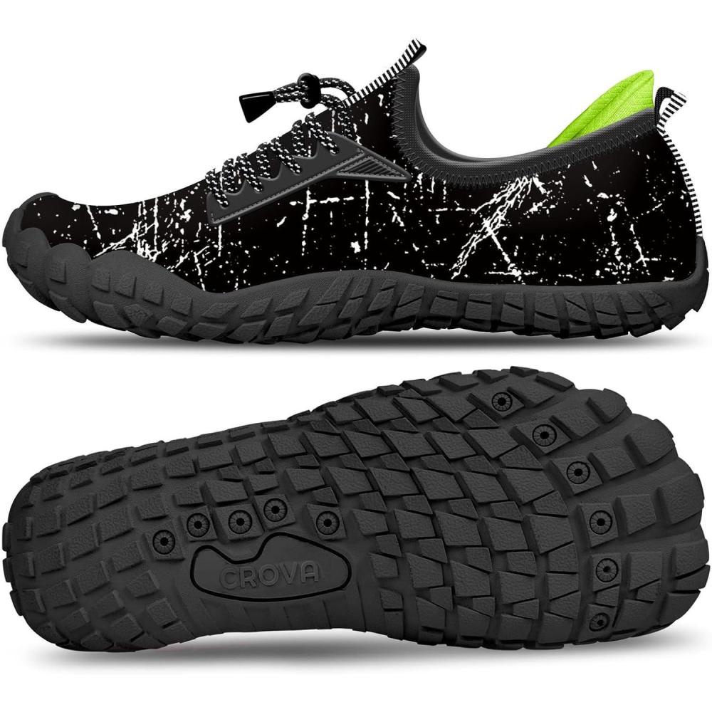 imageBuiltin Heel Grips Water Shoes for Kids Girls Boys Hiking Wide Barefoot Swim Beach Pool Big KidMagic Black