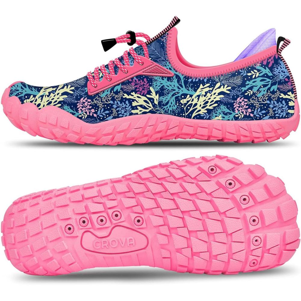 imageBuiltin Heel Grips Water Shoes for Kids Girls Boys Hiking Wide Barefoot Swim Beach Pool Big KidRadiant Coral