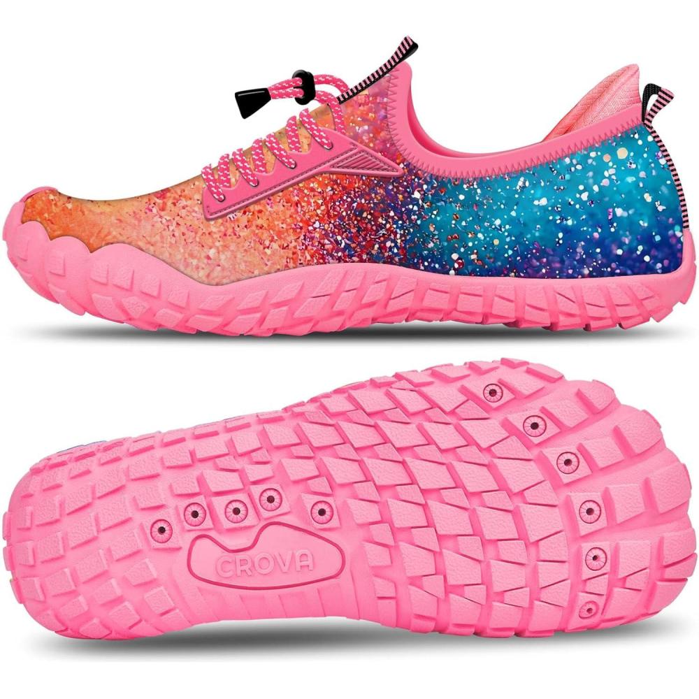 imageBuiltin Heel Grips Water Shoes for Kids Girls Boys Hiking Wide Barefoot Swim Beach Pool Big KidRomantic Galaxy