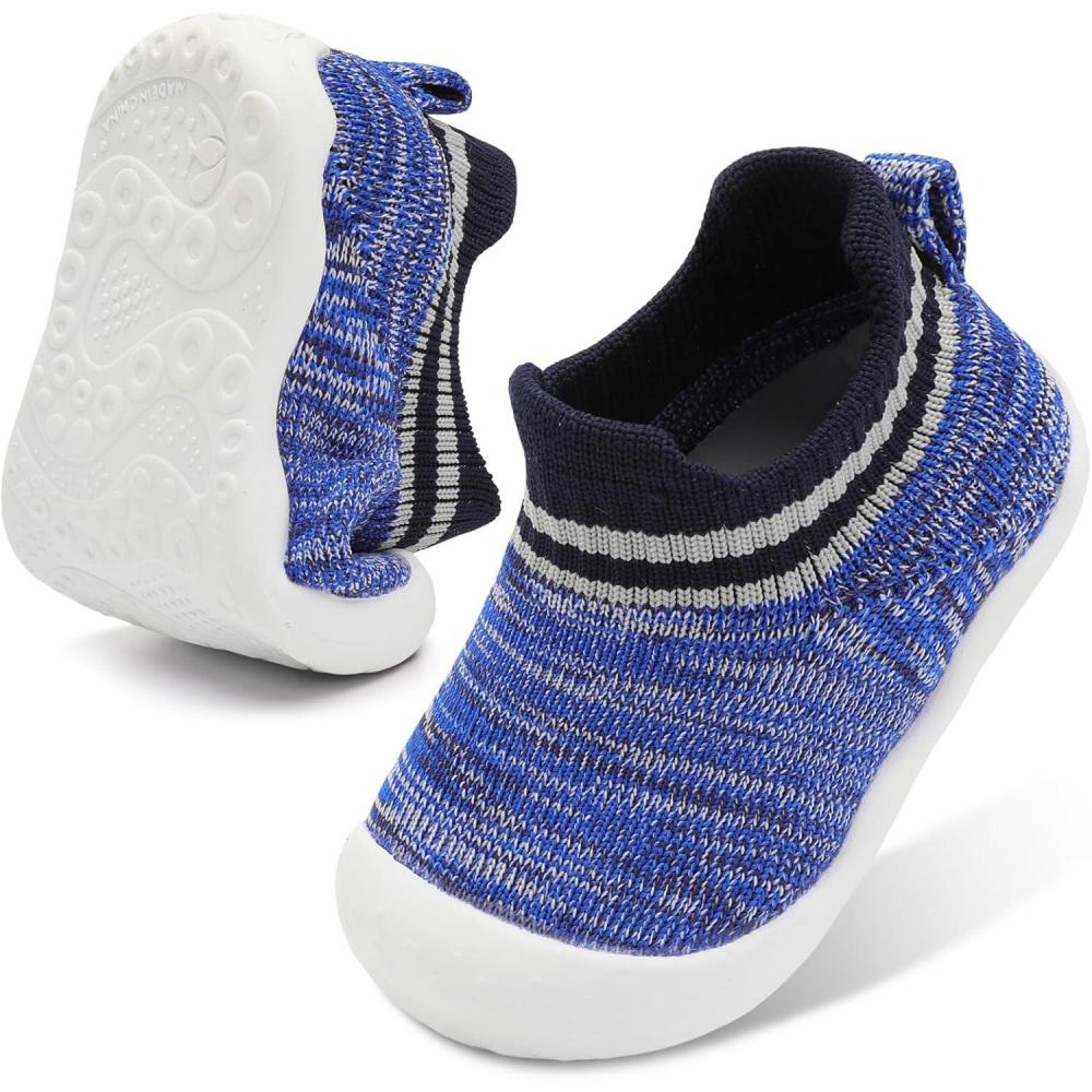 imageCentipede Demon Baby Shoes Baby Boys Girls Sock Shoes Breathable Infants Toddlers Slippers Indoor Outdoor Boots First Walking Shoe Slip On Sneakers Non Slip with Soft Rubber SolesStripe Colorblue