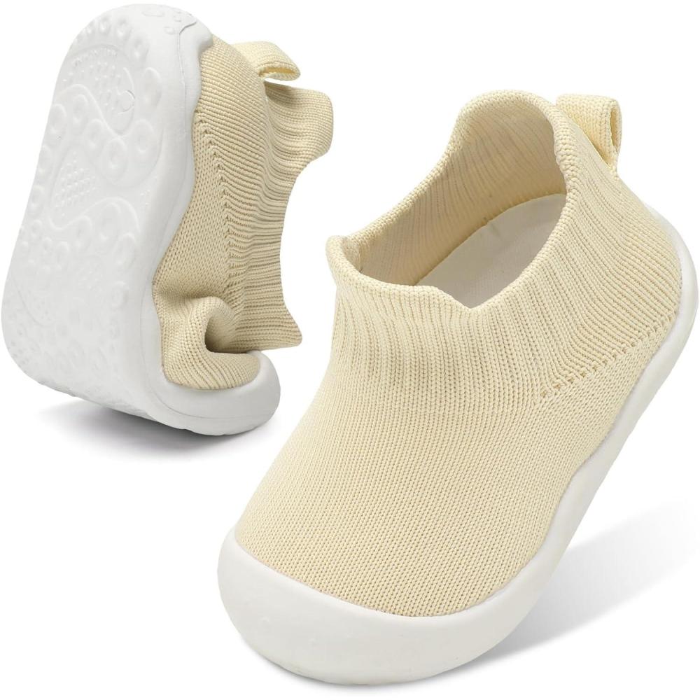 imageCentipede Demon Baby Shoes Baby Boys Girls Sock Shoes Breathable Infants Toddlers Slippers Indoor Outdoor Boots First Walking Shoe Slip On Sneakers Non Slip with Soft Rubber SolesBeige