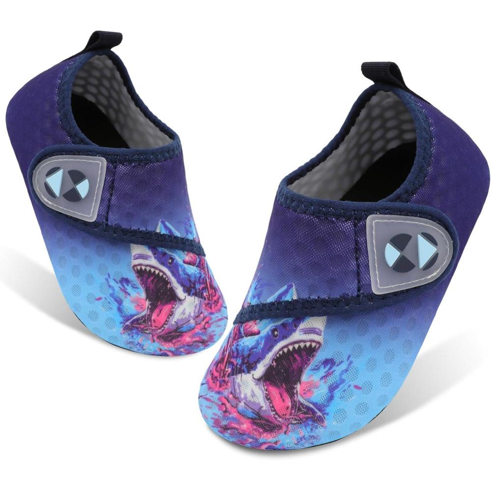 imageCentipede Demon Kids Water Shoes Boys Girls Breathable Swim Pool Shoes Quick Dry Aqua Shoes Toddler Aqua Socks Barefoot Beach Shoes Sandals for Outdoor Water Sports LittleBig KidsNavy Shark