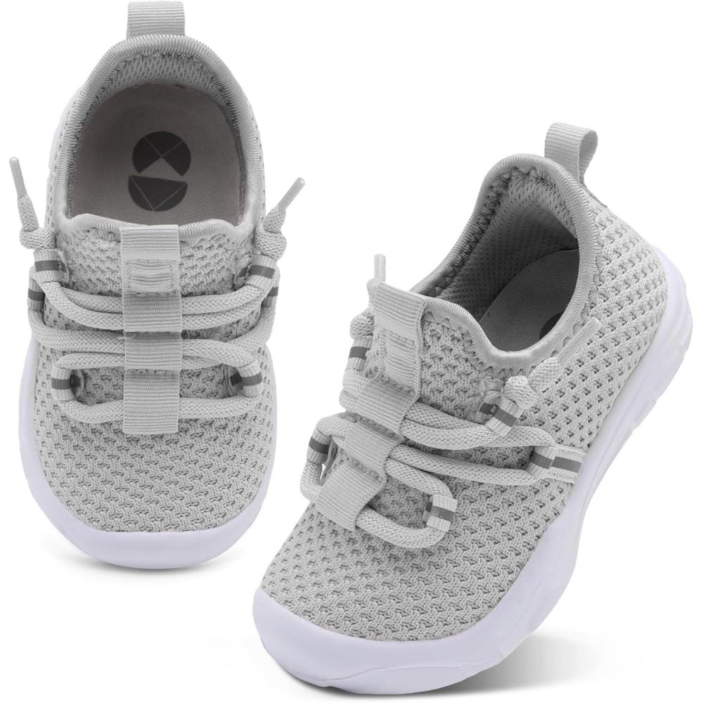 imageCentipede Demon Toddler Shoes Boys Girls Barefoot Shoes Kids Breathable Walking Running Shoe Slip on Sneakers Lightweight Outdoor Athletic Tennis ShoeLight Grey