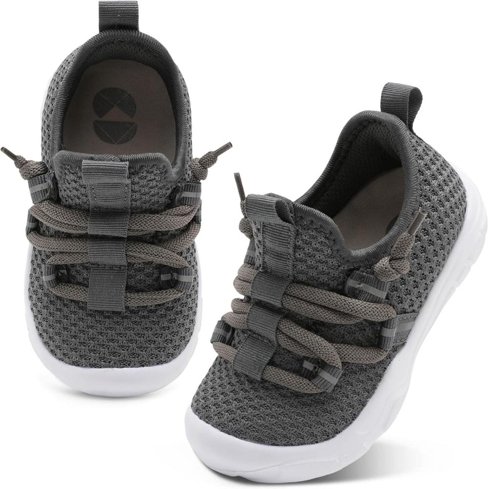 imageCentipede Demon Toddler Shoes Boys Girls Barefoot Shoes Kids Breathable Walking Running Shoe Slip on Sneakers Lightweight Outdoor Athletic Tennis ShoeDark Grey