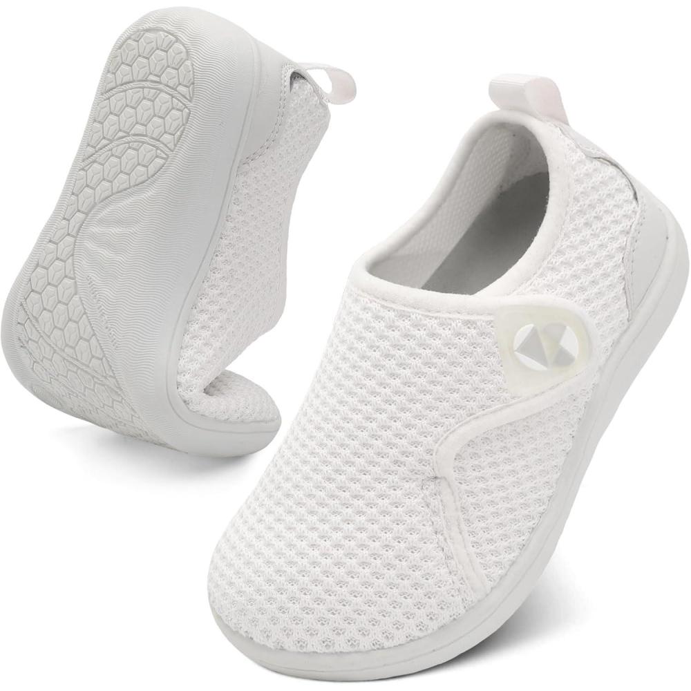 imageCentipede Demon Toddler Shoes Boys Girls Wide Barefoot Shoes Kids Zero Drop Minimalist Sneakers Adjustable Tennis Shoe Breathable Slip On Shoe for Outdoor Walking RunningWhite