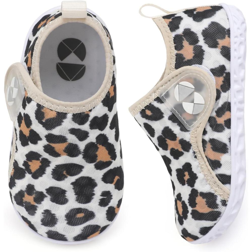 imageCentipede Demon Toddler Water Shoes for Girls Boys Kids Barefoot Swim Beach Aqua Socks Summer Sandals Breathable Quick Dry for Pool River Outdoor Water SportsCmesh Leopattern