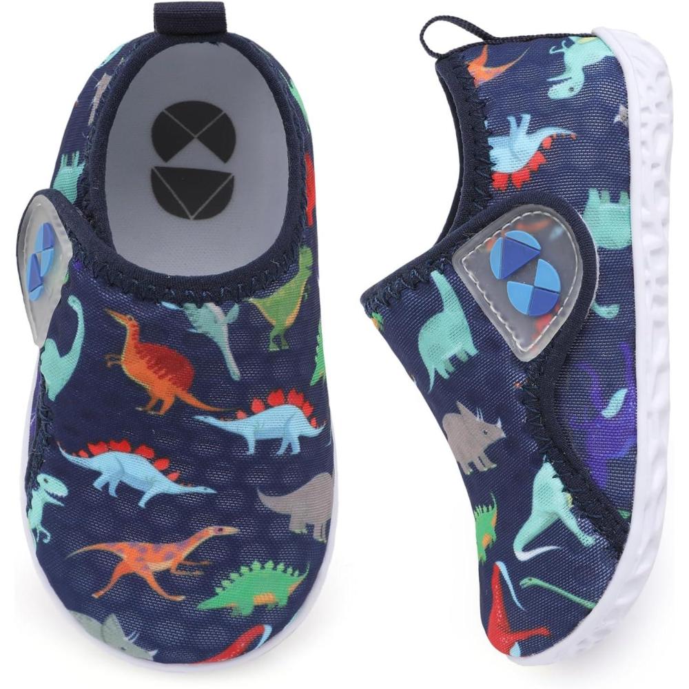 imageCentipede Demon Toddler Water Shoes for Girls Boys Kids Barefoot Swim Beach Aqua Socks Summer Sandals Breathable Quick Dry for Pool River Outdoor Water SportsCmesh Navydinosaur